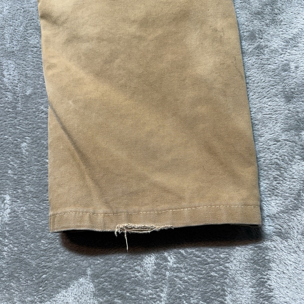 Carhartt Overalls Mens 34x32 Beige Tan Double Knee Canvas Workwear Straight Leg - Picture 10 of 12